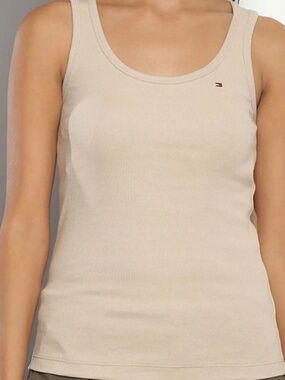 Tommy Hilfiger Beige Ribbed Tank Top Size S